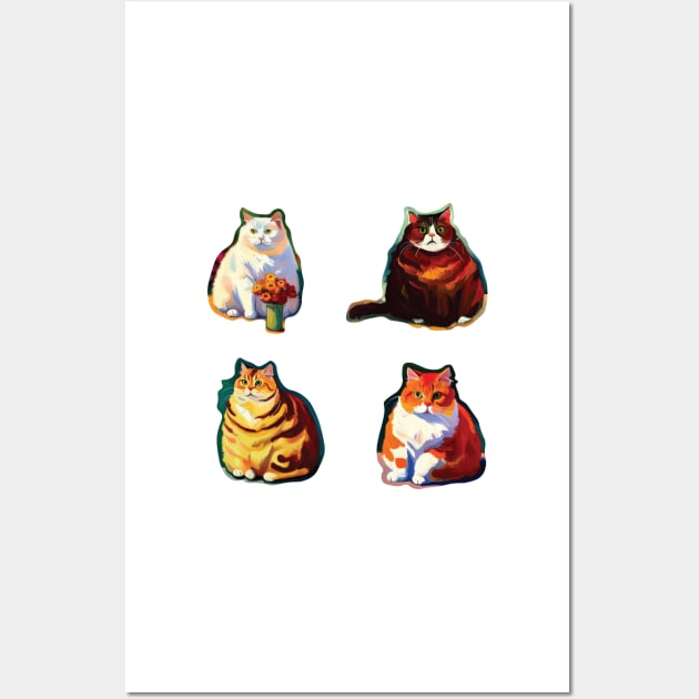 Painted Fat Cats Wall Art by DestructoKitty